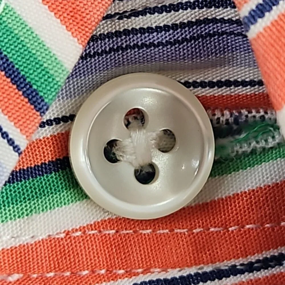 Polo Ralph Lauren Classic Fit Button‎ Down Shirt Men's 4XLT Orange Blue Stripe